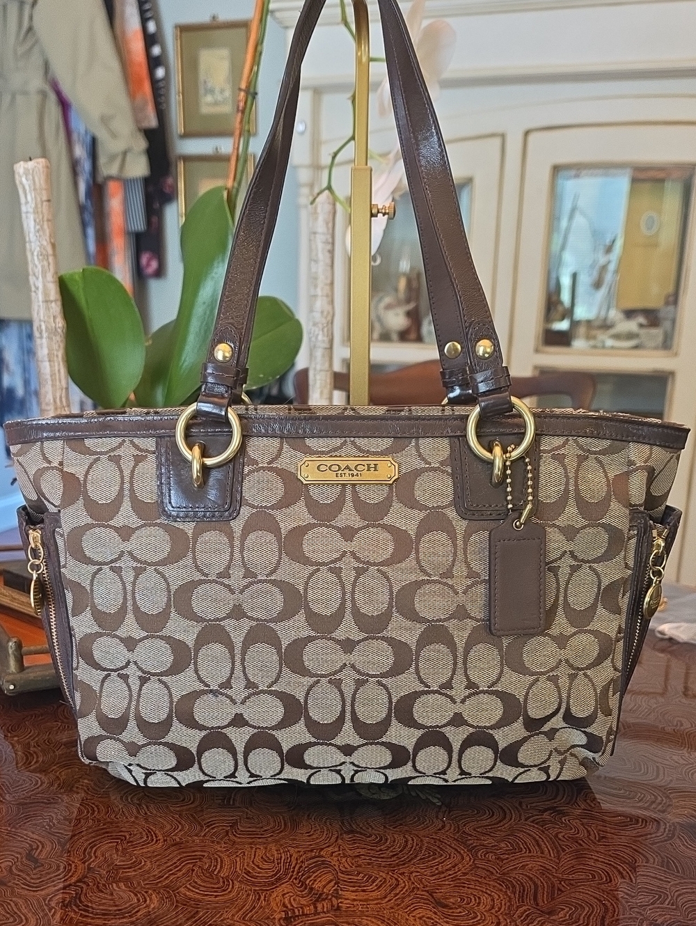 Coach Gallery Monogram Signature Zip Tote - Great Condition